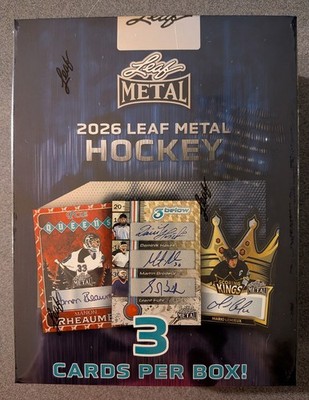 2026 LEAF METAL HOCKEY Factory Sealed Hobby BOX 3 Autographs FREE USA SHIP