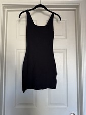 Booty by Brabrants Black Ribbed Stretch Mini Dress Athleisure Tennis One Size