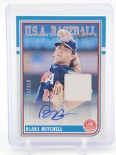 BLAKE MITCHELL 2024 PANINI USA BASEBALL ALUMNI GAME WORN PATCH AUTO /199 Q5908