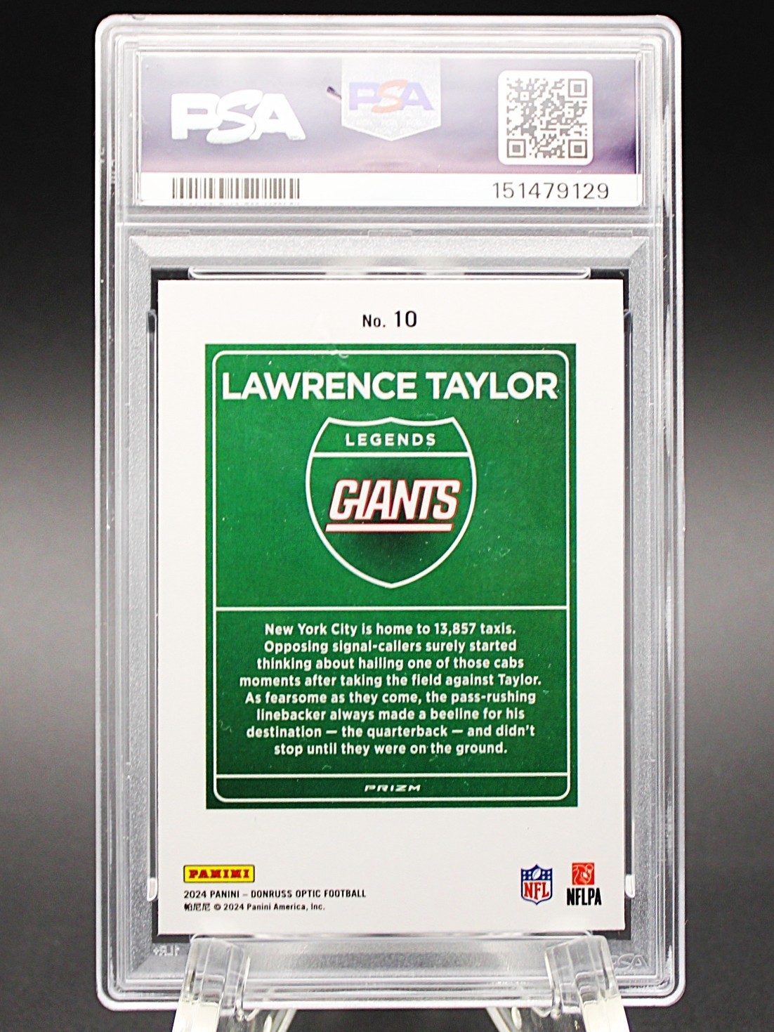 🗽💎PSA 9 MINT 2024 Donruss Optic LAWRENCE TAYLOR DOWNTOWN LEGENDS #10 Giants🗽 view 2