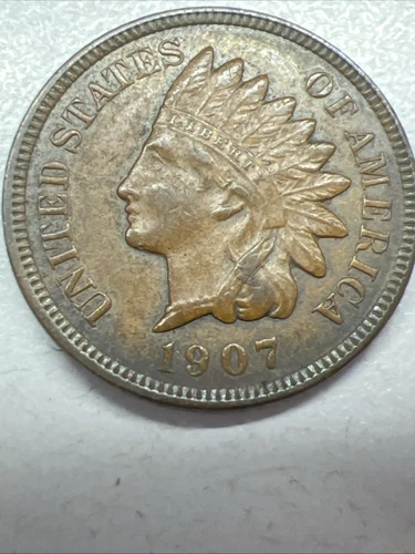 1907 1C BN Indian Cent AU Actual Penny. Checkout All My Indian Head Cents