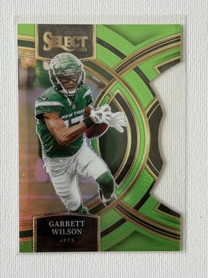 2023 Panini Select - Premier Level Garrett Wilson #115 Neon Green Prizm Die-Cut