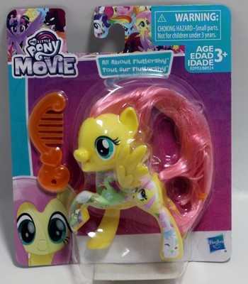2017 My Little Pony The Movie All About Fluttershy 3.5'' Figure Doll Toy w/ Comb
