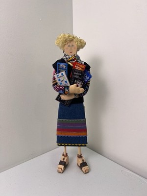 Vicki Bluth ''Over Booked'' Hand-Painted 16  Folk Art Figurine 2021