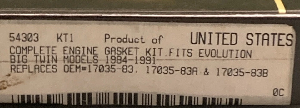 NEW GENUINE CUSTOM CHROME 54-303 GASKET KIT '84-'91 BIG TWIN MODELS - Image 2 of 2