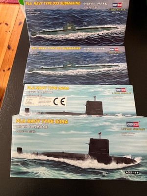 4 x Hobby Boss, Navy 039A + 033 Submarine, U-Boot, 1:700