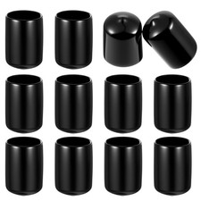 12 Pcs 1-Inch Rubber Caps and Plugs, Round End Cap for Metal Tubing Protective