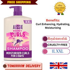 Aussie Bouncy Curls Silicone-Free Shampoo 1L XXL. Gently Cleanses and Moisturis 12.98 per litre