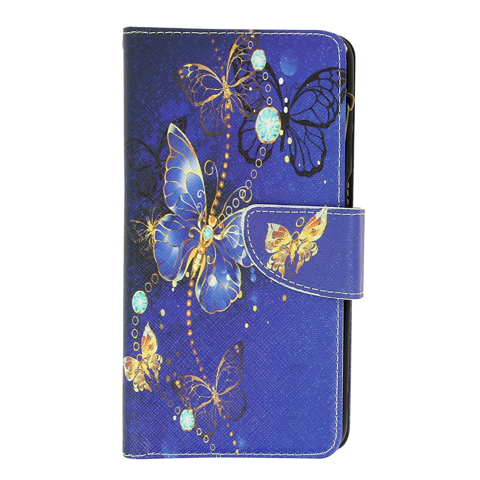 Coque à rabat Galaxy A12 étui protection antichoc simili cuir bleu