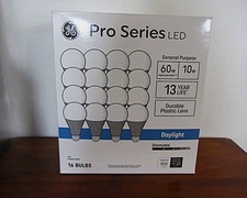 GE Light Bulbs Pro 16 Pack A19 Daylight 60 WATTS Dimmable LED General Purpose