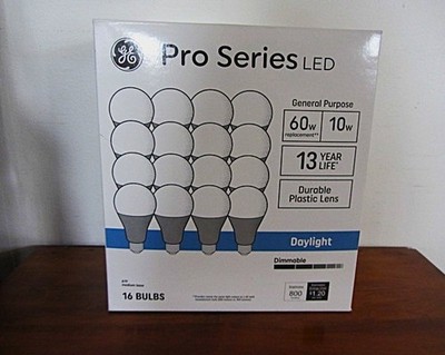 GE Light Bulbs Pro 16 Pack A19 Daylight 60 WATTS Dimmable LED General Purpose