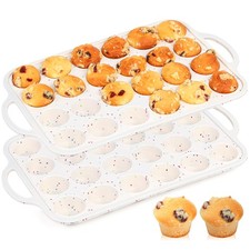 24 Cups Silicone Mini Muffin Pan for Baking with Metal Frame