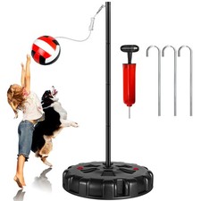 Portable Tetherball Rope Set with Ball, Rope, Pole and Sturdy Base Heavy-duty