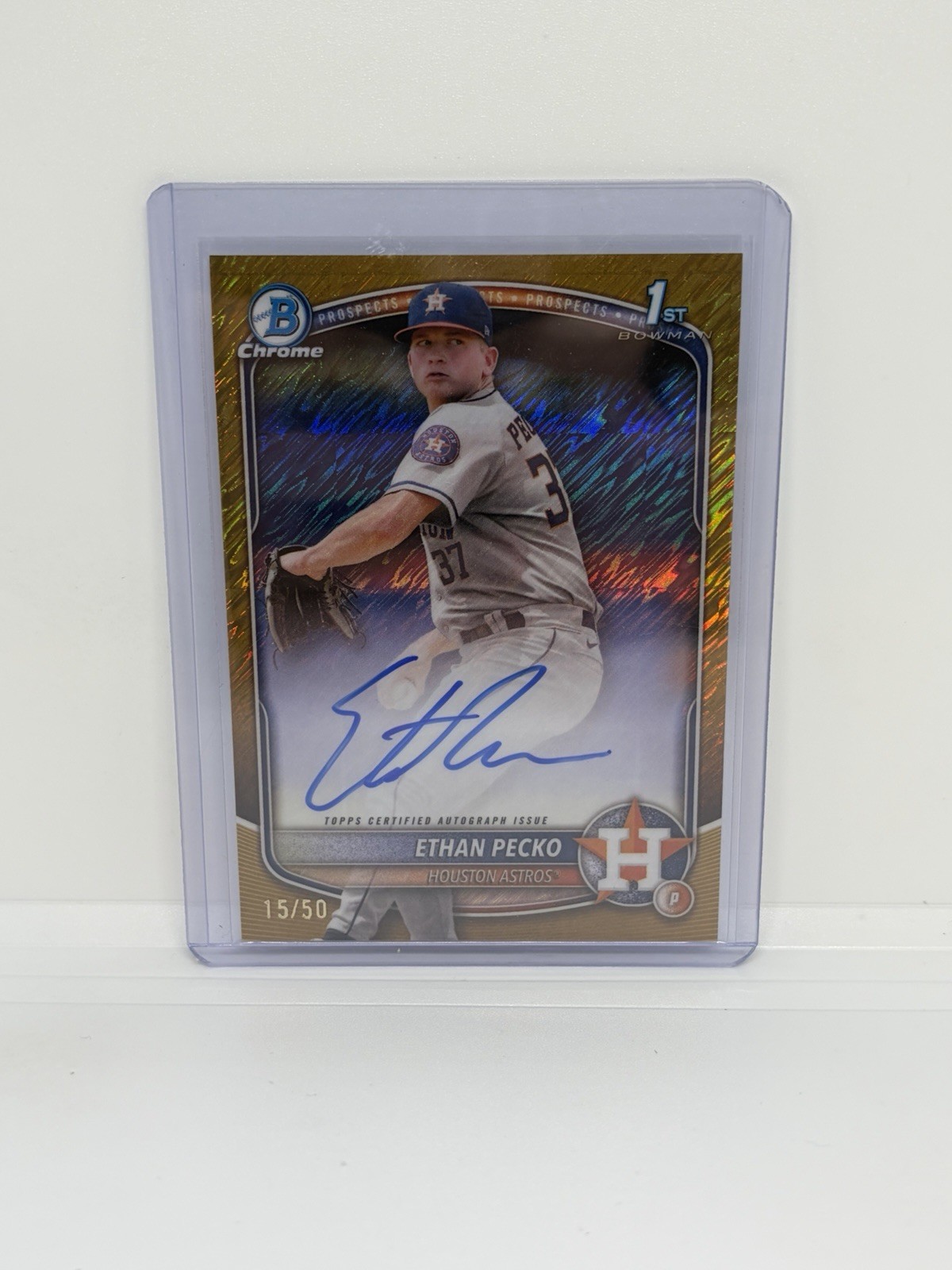 2025 Bowman Chrome - #CPA-EPE Ethan Pecko Gold Shimmer Auto /50