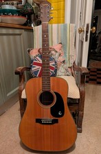 Epiphone FR200 Dreadnought Acoustic, Mahogany, Blue Label Made In Japan, 1970's