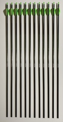 12 Count - Victory Archery RIP Gamer 400 Carbon Arrows 1 Dozen 3D Shoots Hunting