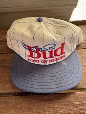 Cappello Budweiser King Of Beers NASCAR Bill Elliot vintage bianco/blu buone condizioni