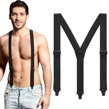Men's Hidden Undershirt Suspender Airport Friendly Straps Y Back Heavy Duty