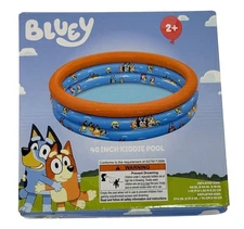 Bluey Kiddie Pool 40 Inch Inflatable 3 Ring Water Play Outdoor Summer Toy New