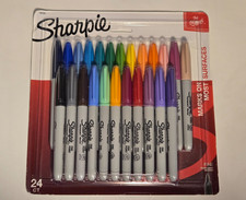 Sharpie Fine Permanent Markers 24ct Set -Marks on Most Surfaces- 1905366