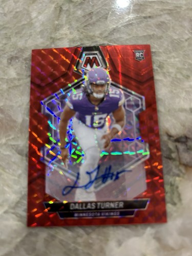 2024 Panini Mosaic - Rookies Dallas Turner #317 Red Mosaic Prizm Auto /199 (RC)