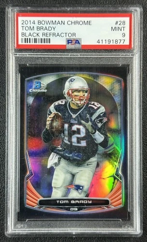 TOM BRADY PSA 9 2014 BOWMAN CHROME #28 BLACK REFRACTOR 115/299 PATRIOTS