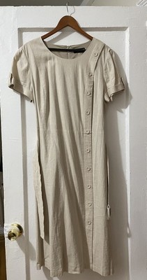 Karl Lagerfeld Belted Midi Dress Beige Size 16 NWT  