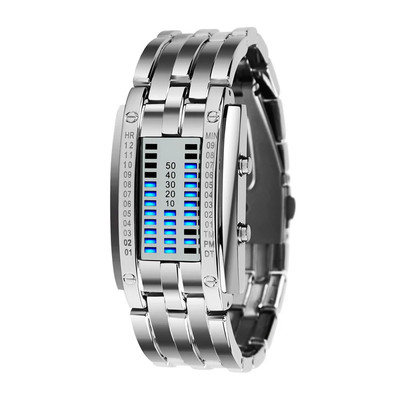 Watch Luxury Lover Wristwatch Waterproof  Stainless Steel Watch Binary Fashion L