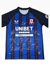 Signed Middlesbrough Shirt by 23 - PROOF/COA- Hellberg Ayling Browne Conway