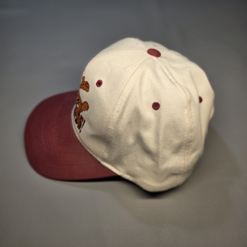 Cappello Garfield VINTAGE Live For Weekend Berretto SnapBack Marrone/Bianco Cartone Animato - Foto 11 di 12