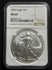 2026 $1 American Silver Eagle NGC MS69 Brown Label!!!!!!