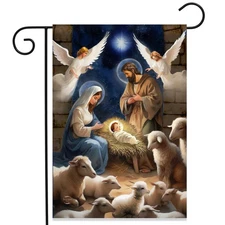 Briarwood Lane Christ Is Born Garden Flag