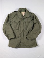 VTG 70s US Army Coat Cold Weather Field Jacket OG 107 M65 Hooded Liner Green S