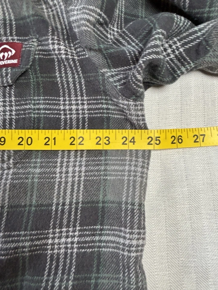 Camisa Wolverine Para Hombre Verde/Gris A Cuadros Manga Larga Franela Gruesa Talla XLT Foto 4 de 4