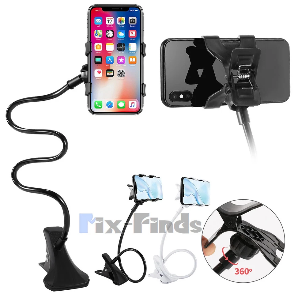 Soporte flexible para teléfono celular móvil con clip 360 soporte de montaje para cama perezosa escritorio EE. UU. Foto 3 de 4