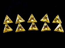 4x4 MM Trillion Cut Golden Yellow Citrine 12 Pcs Wholesale Gemstone Lot-8.16