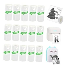 15 Rolls Mini Sticker Paper, Thermal Sticker Paper for Sticker Maker, Self 