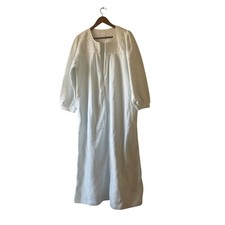 Vintage zip maxi Robe terry cloth feel Light Blue Embroidered size small