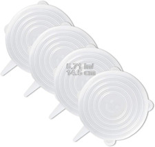 4 Pack Same Size Silicone Stretch Lids, Thicker Reusable Durable Silicone Contai