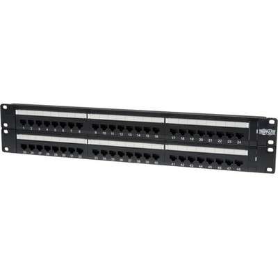 Eaton N252-048 48-Port Cat6 Patch Panel - UTP, 110 Punch Down, RJ45, 2U, TAA