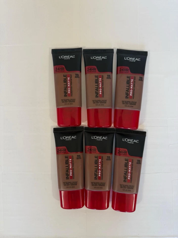 lot 6 L'OREAL PARIS INFALLIBLE PRO-MATTE LIQUID FOUNDATION 115 Rich Ebony Y1067 - Image 4 of 4