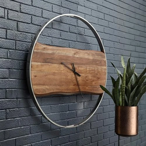 Relógio de parede Panchali, marrom e prata - Imagem 3 de 4