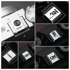 Silver Metal Hot Shoe Cover Cap Protective Shutter Button Fit For Olympus Camera