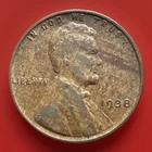 1938-P BN AU WOOD GRAIN Lincoln Wheat Cent 1¢ Coin Sold As Pictured 705