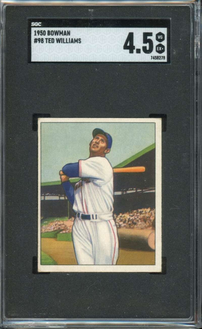 1950 Bowman #98 Ted Williams Red Sox HOF (EAG) SGC 4.5 VG-EX+