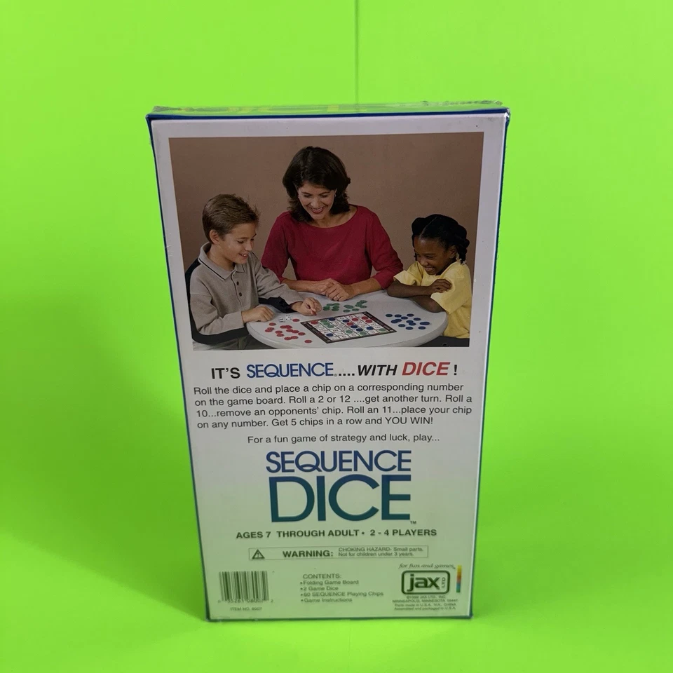 Sequence Dice Family Board Game Jax Ltd. Strategy & Luck 1999 NEW Sealed - Image 3 of 4