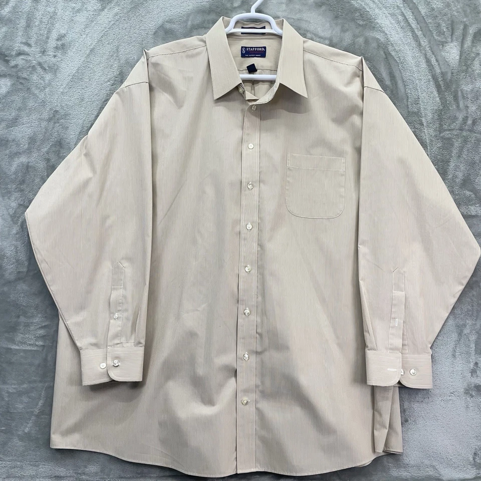 Camisa Stafford Hombres 20 Grande 36-37 SUPER Vestido de tela ancha Trabajo Negocios Esencial Foto 2 de 4