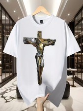 Jesus Christ T-Shirt - 100% Cotton Christian Graphic Tee with Jesus & C