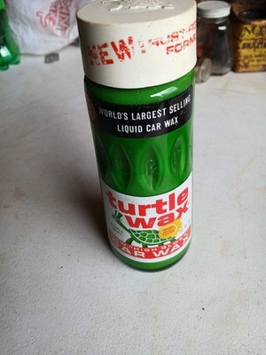 vintage very cool pre-UPC Turtle Wax liquid car wax polish glass bottle ca. 1970