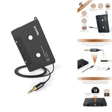 Car Audio Cassette to Aux Adapter 3.5mm Cable Vintage Tape Players, Easy Plug-In